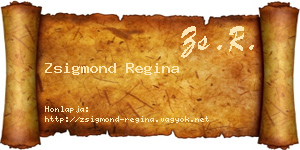 Zsigmond Regina névjegykártya
